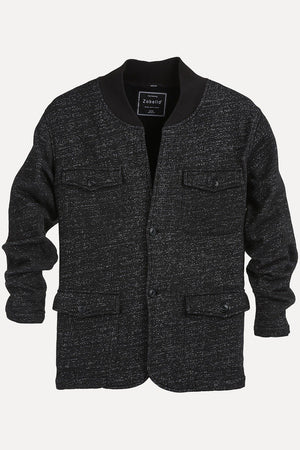 Buttoned Fleece Heather Black Jacket