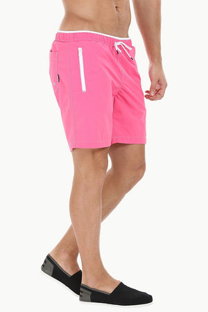 Oxford Look Solid Swim Shorts With Waistband