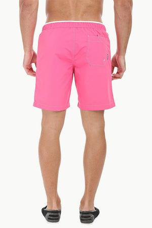Oxford Look Solid Swim Shorts With Waistband