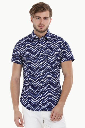 Lightweight Geometric Print Shirt