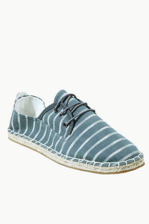 Men's Grey Jacquard Lace-up Espadrilles