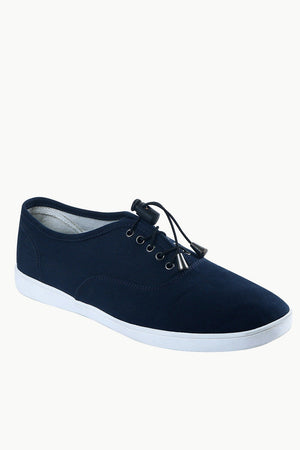 Men's Elastic Tassel Navy Boat Shoes