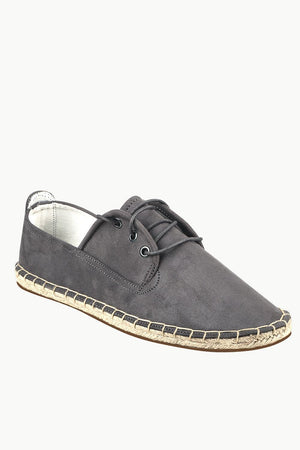 Men's Metro Grey Suede Lace Up Espadrilles