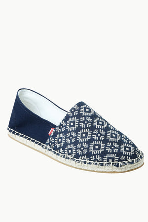 Men's Navy n' Oatmeal Ethnic Print Espadrilles