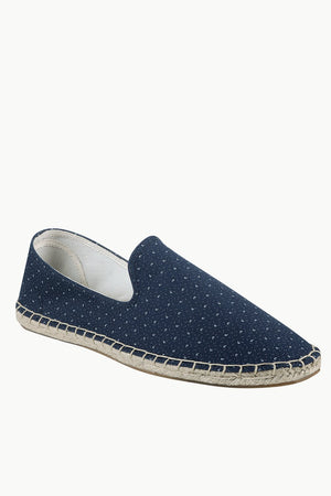 Mens Navy Printed Jute Espadrilles