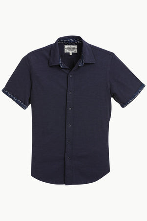 Men's Space Blue Casual Knit Shirt