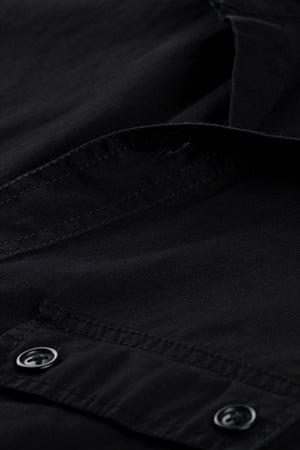 Military Style Twill Shirt With Epaulets