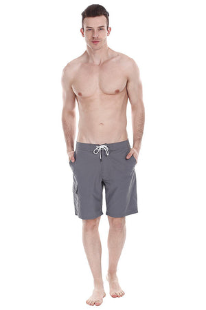 Solid Quick Dry Board Shorts With Side Pockets