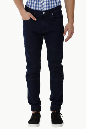 Multi-Panel Denim Cuff Joggers