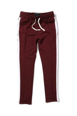 Side Colorblock Maroon Sweatpants