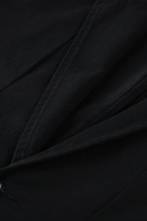 Solid Black Casual Blazer