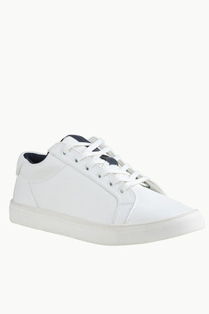 Solid Faux Leather Plimsolls