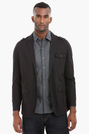 Solid Safari Cotton Blazer