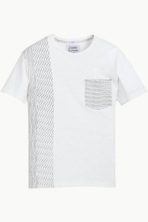 Stripe Block White T-Shirt