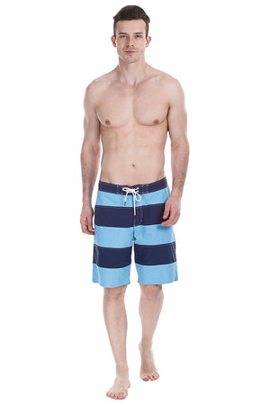 Twin Color Block Stripe Nylon Swim Shorts