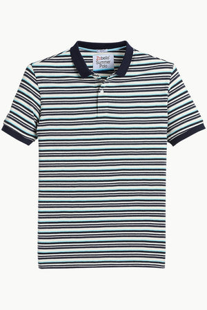 Striped Pique Polo T-Shirt