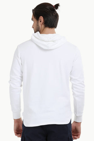 White Popover Hoodie Sweatshirt