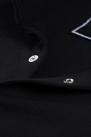 Mens Black Snap Button Knit Shirt
