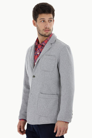 Cotton Fleece Blazer with 3 Buttons