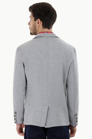 Cotton Fleece Blazer with 3 Buttons