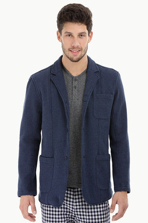 Cotton Fleece Blazer with 3 Buttons