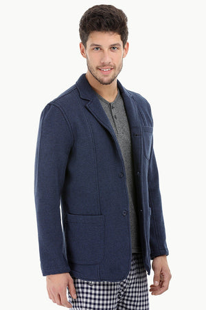 Cotton Fleece Blazer with 3 Buttons