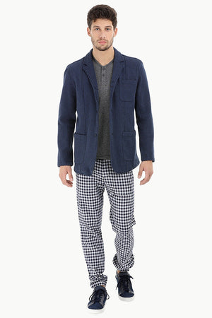 Cotton Fleece Blazer with 3 Buttons