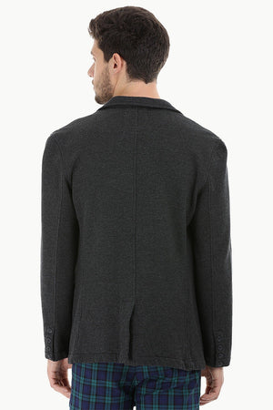 Cotton Fleece Blazer with 3 Buttons