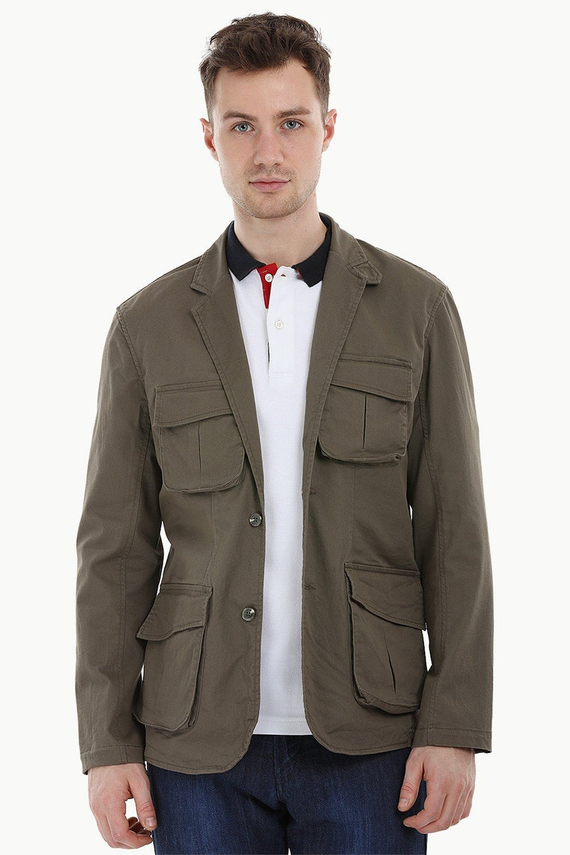 4 Pocket Rugged Olive Blazer Zobello