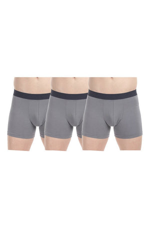 Stretchable Solid Boxer Briefs - Pack Of 3
