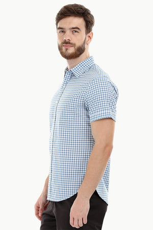 Baby Blue Gingham Check Shirt