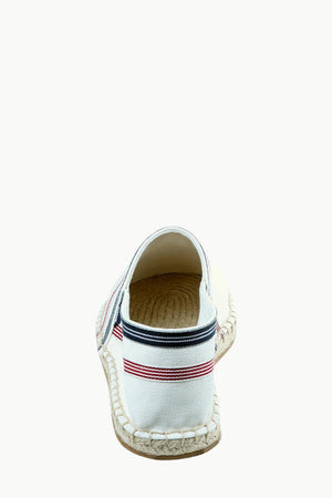 Men's White Stripe Canvas Espadrilles
