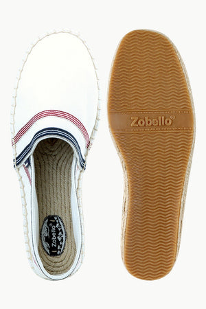 Men's White Stripe Canvas Espadrilles