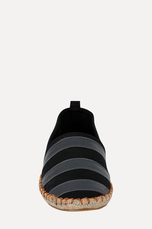 Black And Grey Stripe Espadrilles