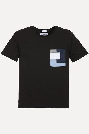 Black Contrast Pocket T-Shirt