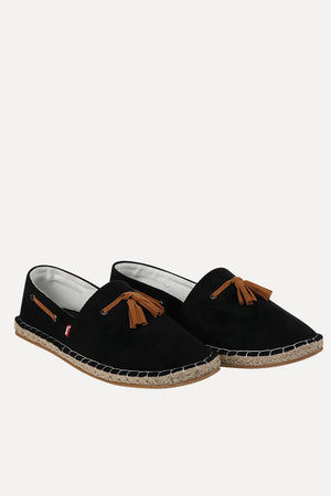 Black Suede Tassel Espadrilles
