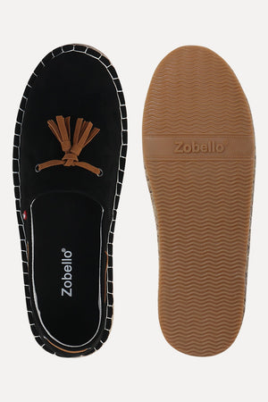 Black Suede Tassel Espadrilles