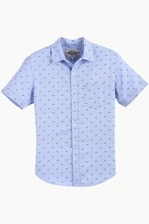 Blue Printed Oxford Summer Shirt