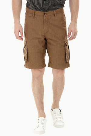 Brown light Print Cargo Shorts