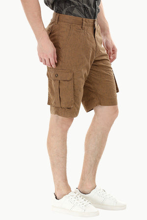 Brown light Print Cargo Shorts