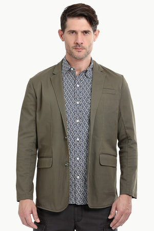 Brown Solid Casual Blazer