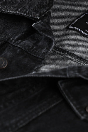 Buttoned Black Denim Jacket