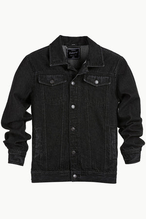 Buttoned Black Denim Jacket