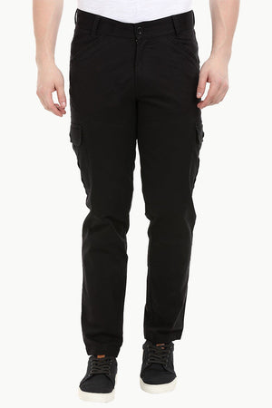 Men's Black 6 Pocket Twill Cargo Pants