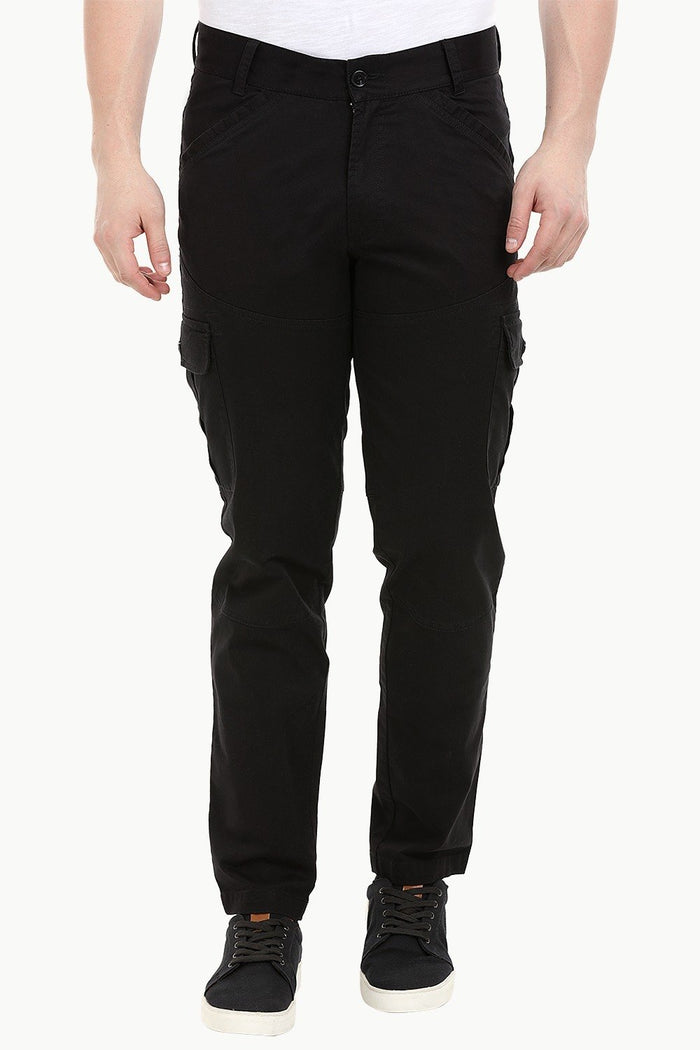 Men's Black 6 Pocket Twill Cargo Pants