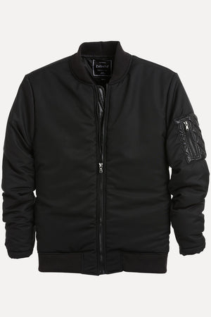 Mens Black Padded Winter Bomber Jacket