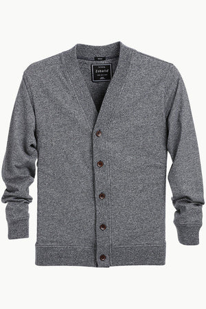 Men's Buttoned Steel Grey English Cardigan