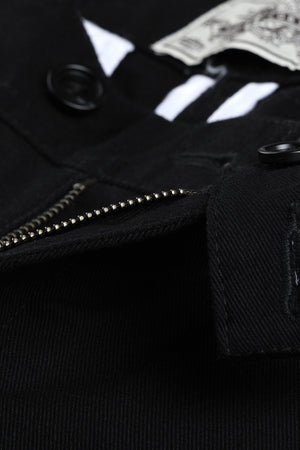 Men's Black Stretchable Straight Twill Pants