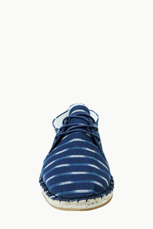 Men's Blue Jacquard Lace-up Espadrilles