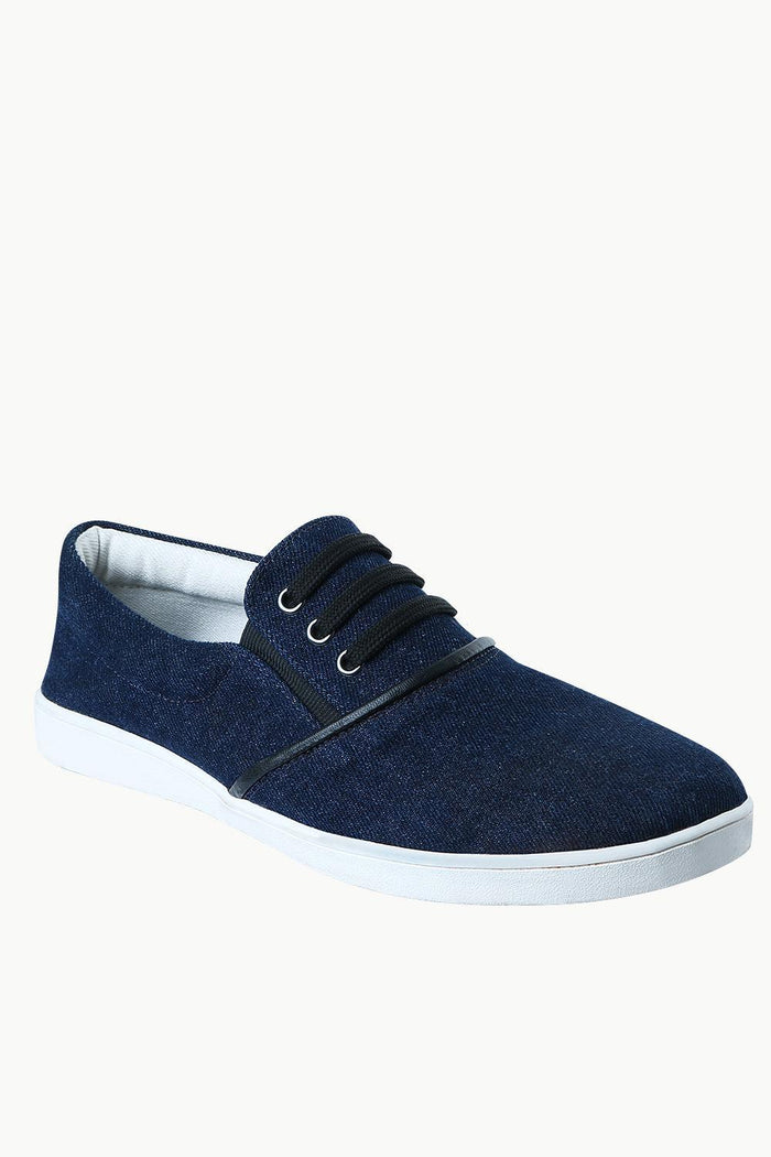 Men's Denim Mock Lace Slip-On Loafers